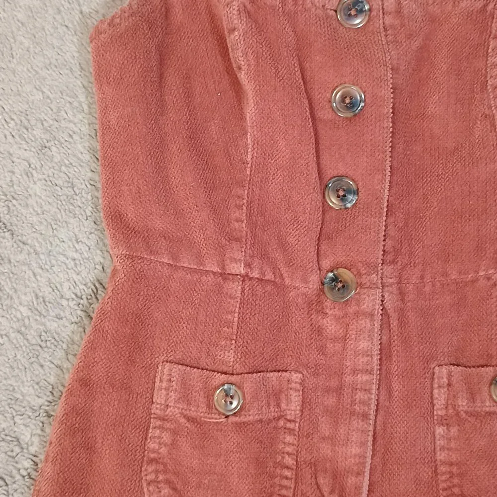 Urban Outfitters/Jumpsuit/Womens XS/Terracotta Wide Leg Corduroy Button Front - Picture 5 of 9